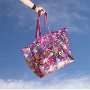 Trixie Cosmetics Pink Flower Tote Bag